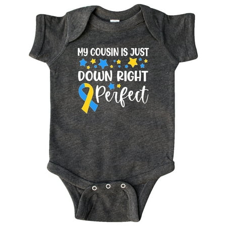 

Inktastic My Cousin Is Just Down Right Perfect- Down Syndrome Awareness Ribbon Gift Baby Boy or Baby Girl Bodysuit
