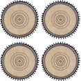 thumbnail image 1 of Nvzi Juego de 4 manteles individuales de yute con borlas de pompón de 15 pulgadas para decoración de mesa de comedor y cocina (juego B), 1 of 5