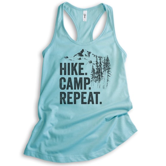 Hike Camp Repeat Tank Top, Ladies Racerback Tank Top, Hike Tank, Hiking Tank, Camping Tank, Camper Tank, Cancun, Large