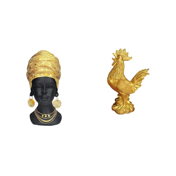 Estatua de mujer africana,Estante de oficina con estatua de mujer africana,Adorno de figura de resina delicado para el hogar,Escultura de pollo,Escultura de pollo,decoración del hogar,figura