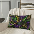 thumbnail image 5 of Lsque Neon Mardi Gras Pattern Pillow Case – Soft & Cozy Throw Pillow Cover, Hypoallergenic Cushion Case for Sleeping Women with Envelope Closure-14"x20", 5 of 6
