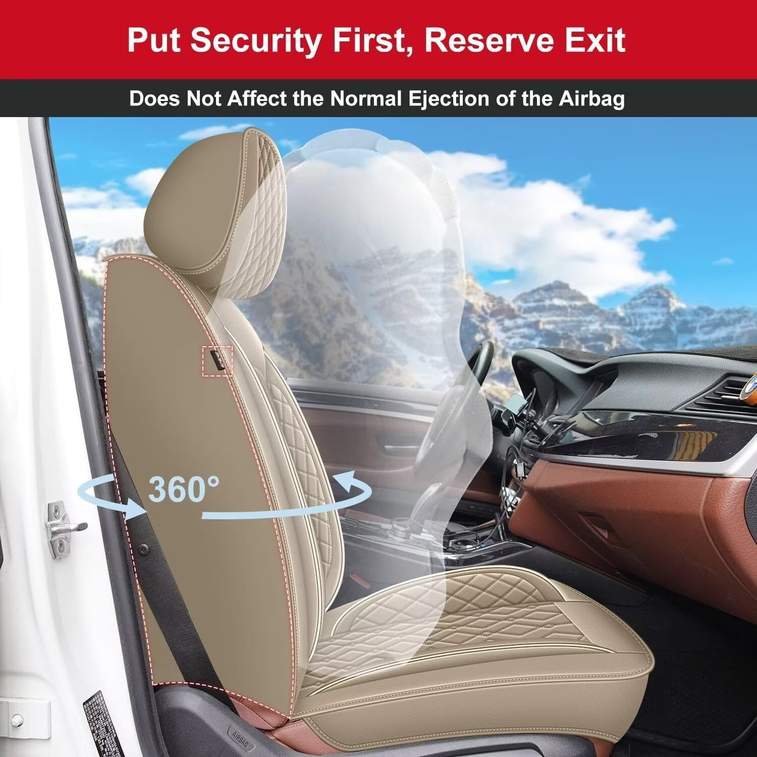 DIKSOAKR Car Seat Covers for Honda HR-V 2016-2024 2025 Leather Seat Covers Full Set 5 Seats Waterproof Automotive Seat Cushion Protectors (2 Row 5 Seat, Beige)