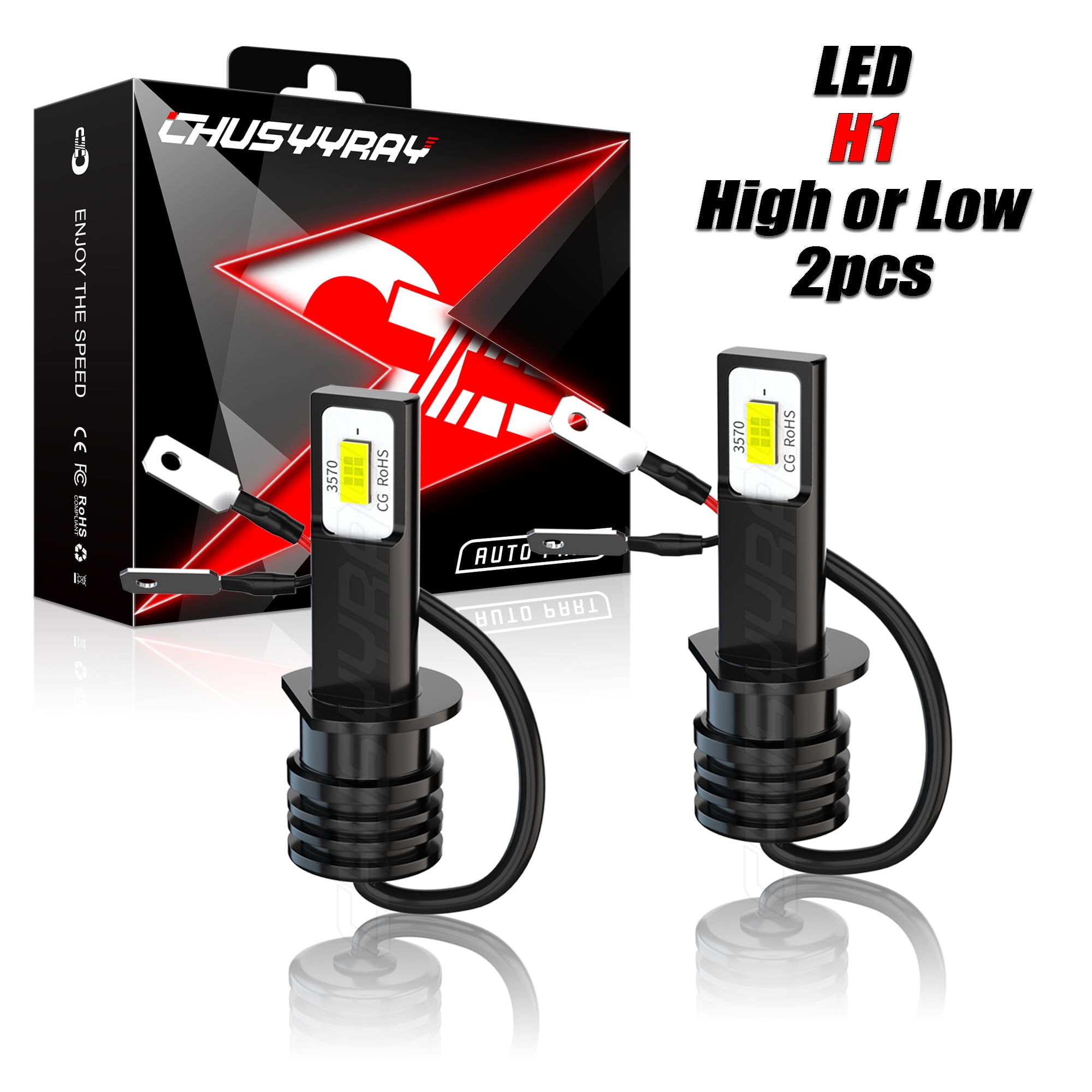 2pcs H1 Fit for Mazda 6 2003-2008 6000K LED Headlight Bulbs High Low Beam Kit
