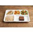 thumbnail image 2 of efyPack 5-Compartment Disposable Paper Plates, White, Plant-Based Sugarcane Fiber, 50Pcs, 2 of 5