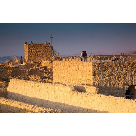 Ruins at the Masada plateau, Masada, Dead Sea, Israel Print Wall