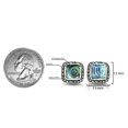 thumbnail image 5 of Vintage Abalone Shell Square Marcasite Frame Sterling Silver Post Earrings, 5 of 6
