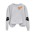 thumbnail image 5 of Jkety Halloween Tshirts Women Halloween Sweatshirts for Women Ghost Pumpkin Long Sleeve Shirt Graphic Tees Fall Pullover Tops(Grey,M), 5 of 5