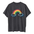 thumbnail image 5 of Midsumdr Pride Shirt Women Funny Rainbow Print T Shirt Rainbow Graphic Tees LGBT Equality Shirts Summer Casual Short Sleeve Tops, 5 of 7