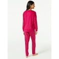 thumbnail image 3 of Joyspun Women's Velour Top and Sleep Pants Pajama Set, 2-Piece, Sizes S to 3X, 3 of 3