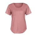 thumbnail image 4 of CAIVO Women Plus Size Short Sleeve Solid Color Crew Neck Casual T Shirt Blouse Tops For Everyday Comfort O-Neck Solid Color Vacation T-Shirts, 4 of 5