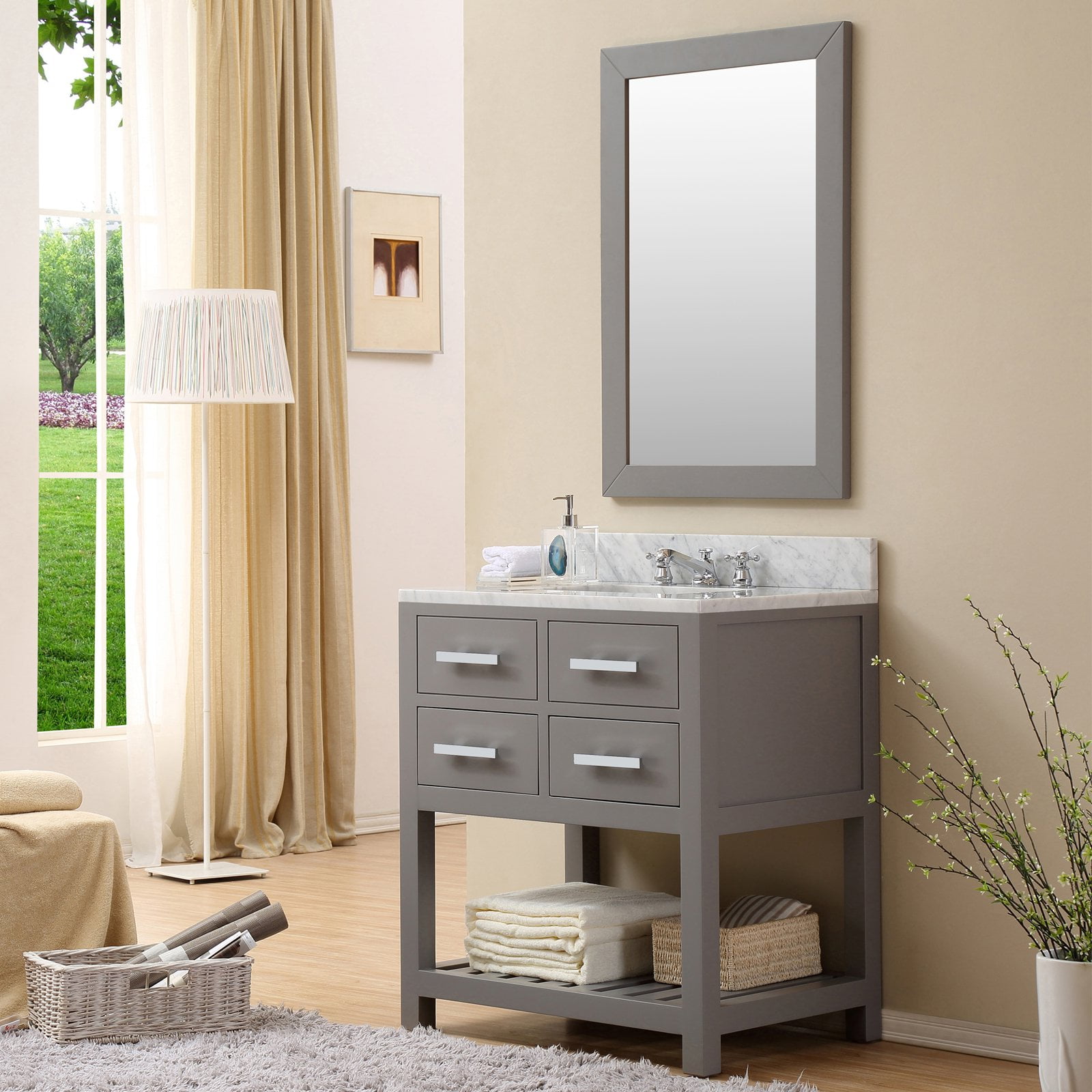 Water Creation Madalyn30gbf 30 In Cashmere Gray Single Sink Bathroom Vanity Madalyn Collection Chrome Walmartcom Walmartcom