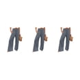 thumbnail image 2 of Pantalones Qarigey Mujer Verano Primavera Casual Pierna Ancha Cintura Alta Elástico Gris L, 2 of 6