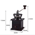 thumbnail image 3 of Manual Coffee Bean Hand Grinder Spice Herbs Vintage Style Wooden Retro Burr Mill Coffee Beans Grinding Machine Grain Mill (Dark Brown), 3 of 8