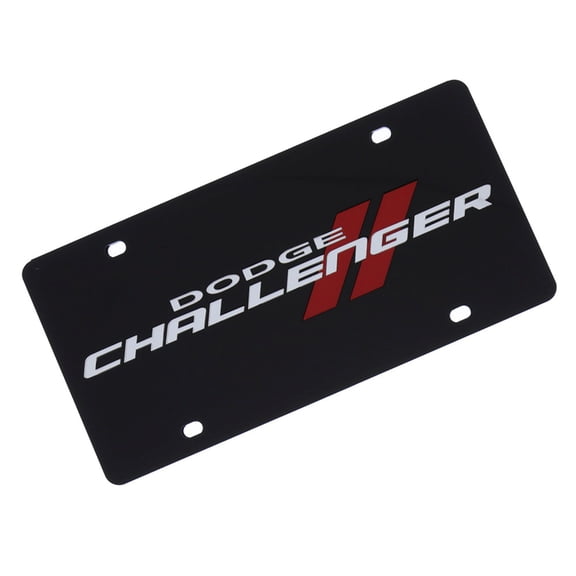 Dodge Challenger Dual Logo License Plate (Black)