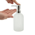 thumbnail image 3 of Unique Bargains 1 Pc Classic Cylindrical Soap Pump Dispenser for Hotel 400ml White Silver Tone, 3 of 6
