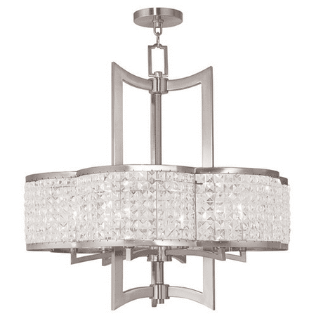 

World of Crystal Bogota Chandeliers 18in Brushed Nickel 6-light