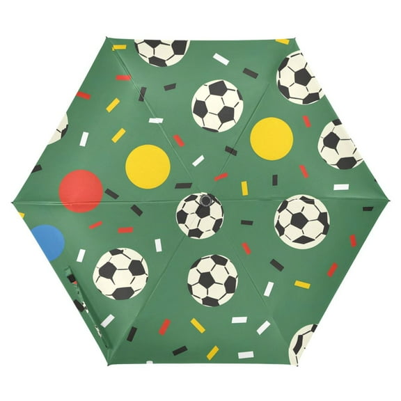 ALAZA Soccer Balls UPF 50 Compact Folding Umbrella for Rain Travel Umbrella Packable