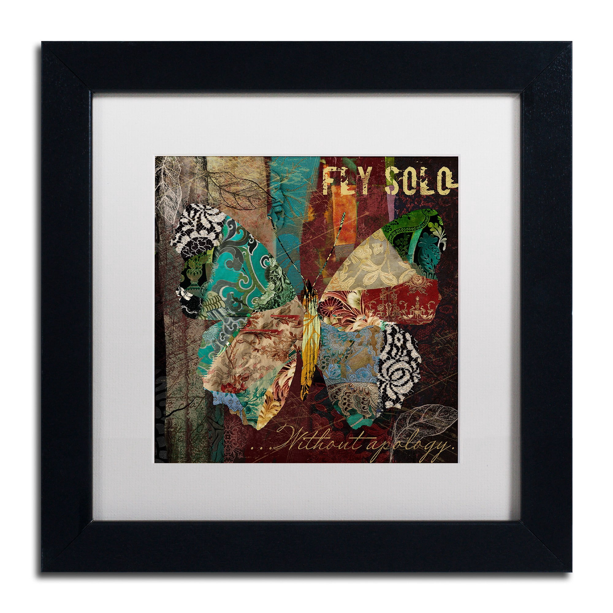 Trademark Fine Art "Winging It I" Canvas Art by Color Bakery White Matte, Black Frame