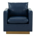 thumbnail image 3 of HomeStock Southwestern Sanctuary Leather Accent Armchair With Gold Frame-Color:Navy blue, 3 of 5