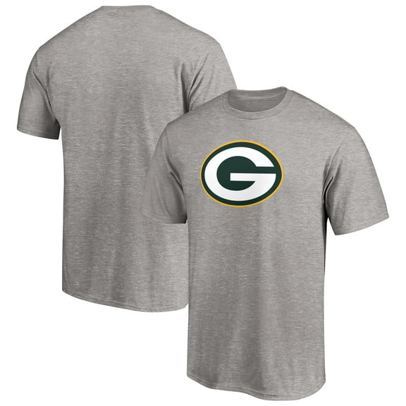 Men's Fanatics Heather Gray Green Bay Packers Primary Logo T-Shirt