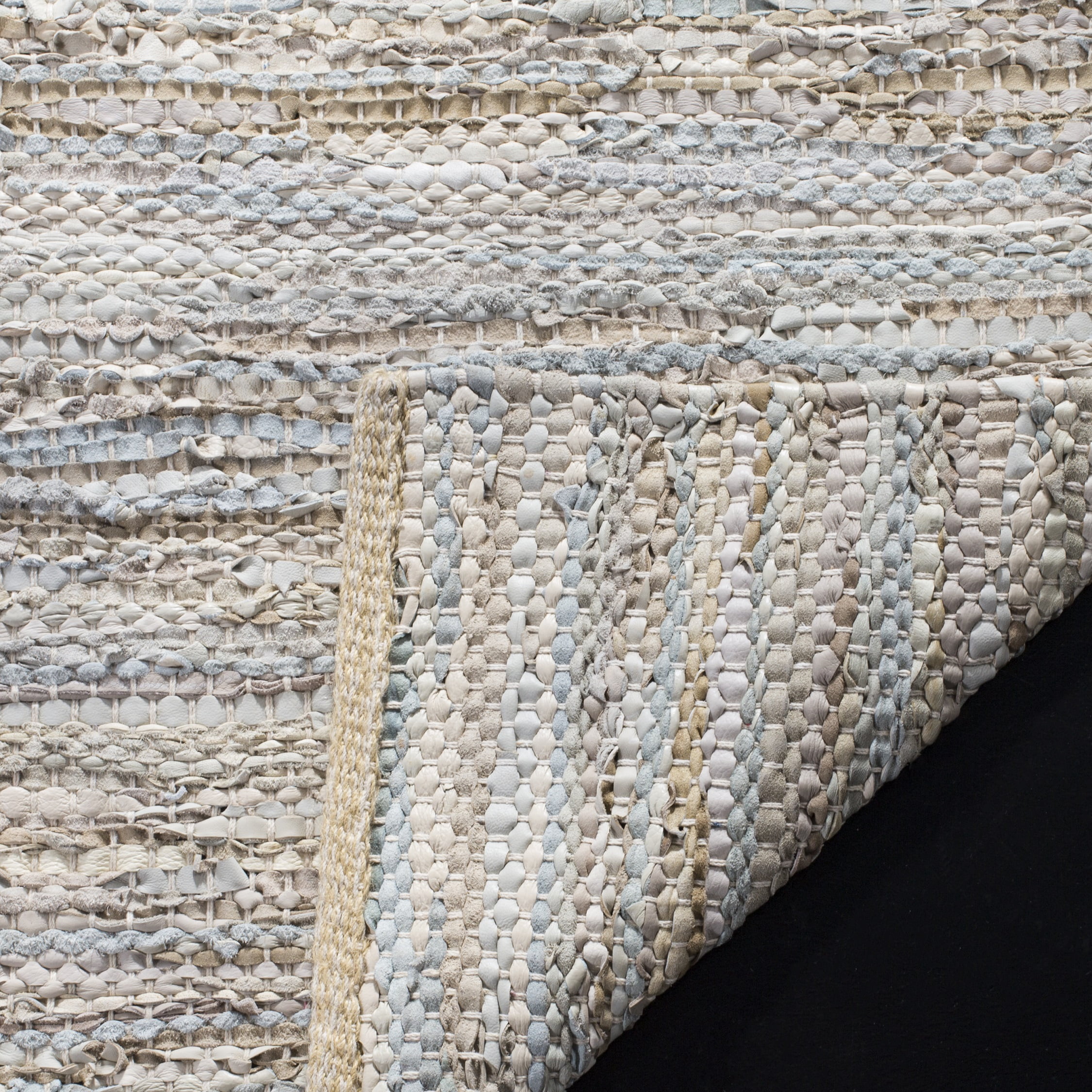 SAFAVIEH Vintage Leather Deemer Braided Abstract Area Rug, Beige, 2' x 3'