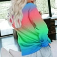 thumbnail image 3 of pbnbp Fall Sweater for Women 2023 Trendy Ombre Tie Dye Long Sleeve Pullover Casual Loose Fit Color Thin Crewneck Sweatshirts, 3 of 5