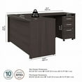 thumbnail image 2 of Studio C 60W Right Hand L-Bow Desk with Drawers in Storm Gray - Engineered Wood, 2 of 6