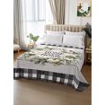 thumbnail image 3 of Queen Flat Sheet Only Sweet Home Words Fall Pumpkins Soft Microfiber Cooling Bedding Sheets Blue White Plaid Flat Bed Sheet for Hotel,Home Decor, 3 of 9