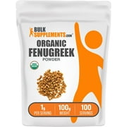 BulkSupplements Organic Fenugreek Powder - 1g per Serving - 100 Grams (3.5 oz) - 100 Servings