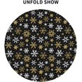 thumbnail image 7 of Black Winter Round Tablecloth 70 Inch White Gold Snowflake Christmas Holiday Theme Decorative Table Cloth Seasonal Rustic Farmhouse for Indoor Party Kitchen Dinner Picnic Decor, 7 of 7