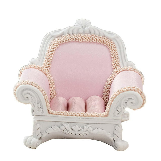 Sofá Pequeño para Casa de Muñecas en Miniatura, Caja de Almacenamiento de Joyas para Escena de Muñeca Ob11, Adorno Elegante de Moda, Mini Joyero de Re Rosa