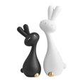 thumbnail image 4 of 2 estatuas de conejo para escritorio, adorno de escritorio, escultura de conejo, figura para estantería, escritorio, mueble de TV, 4 of 6