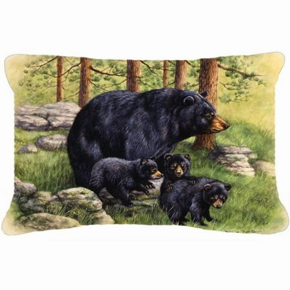 Black Bears by Daphne Baxter Fabric Decorative Pillow