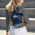thumbnail image 6 of Yiaed Navy Blue Marble Print Backpack, Premium Laptop Backpack, Travel Backpack for Women, Lightweight Backpacks, Comfortable Back Pack-Medium, 6 of 7