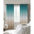 thumbnail image 3 of Teal Beige Ombre Cream Blackout Curtains 84 Inches Long, Modern Turquoise Abstract Art Aesthetics Thermal Insulated Black Out Curtains, Darkening Curtain for Bedroom Living Room 42"x84" 2 Panels, 3 of 8