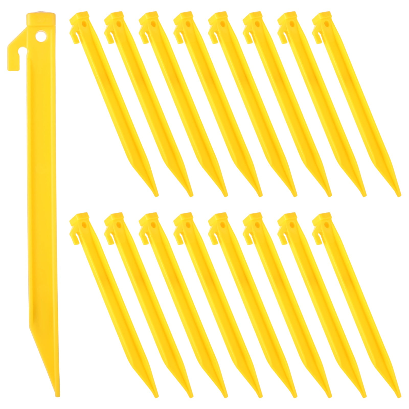 50 Pcs Heavy Duty Plastic Tent Stakes | 9" Wind-Resistant Pegs with Secure Hook Design, Unbreakable and Inflexible Tent Spikes for Camping Patio, Garden, Canopies, Grassland, Outdoor