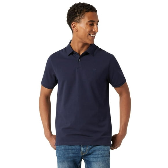 Camisa DKNY Polo de algodón suave azul marino de manga corta