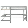 thumbnail image 5 of Euroco Twin Size L-Shaped Loft Bed with Built-in Desks,2-in-1 Loft Bed for Kids Teens Adults, Gray, 5 of 14