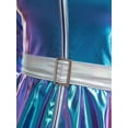 thumbnail image 6 of Sxiwei Women's Alien Costume Outer Space Cadet Cosplay Shiny Metallic Long Sleeve Dress for Halloween Blue 3XL, 6 of 7