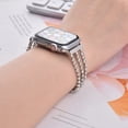 thumbnail image 5 of WorryFree Gadgets Bling Bands Compatible with Apple Watch Band 38mm 40mm 41mm 42mm 44mm 45mm iWatch Band Series 8 7 6 SE 5 4 3 2 1 for Women Girls (38/40/41mm, Silver), 5 of 5