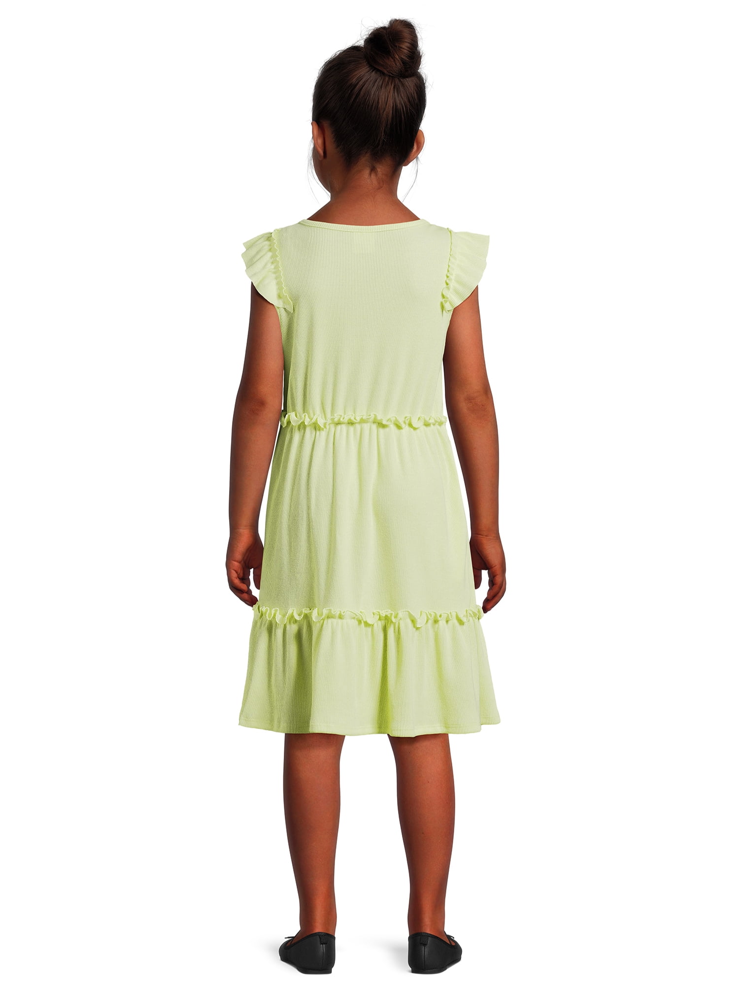 Wonder Nation Girls Tiered Ruffle Dress, Sizes 4-18 & Plus