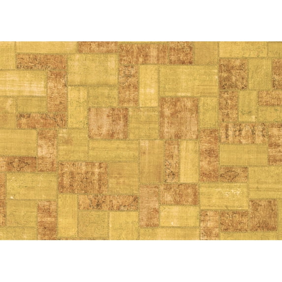 Ahgly Company Indoor Rectangle Patchwork Brown Transitional Area Rugs, 5' x 8'