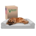 thumbnail image 1 of Cama para perros Furhaven de espuma viscoelástica para perros grandes con refuerzos extraíbles y funda lavable, para perros de hasta 125 libras - Sofá acolchado - Gris plateado, Jumbo Plus/XXL, 1 of 5