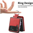 thumbnail image 2 of Phone Case for Samsung Galaxy Z Flip 3 5G 2021 with Card Slot Holder Wallet Cover and Ring Stand  Back Cell Mobile Accessories Protective Case for ZFlip3 Z3 Flip3 3Z Flip3case Red, 2 of 8