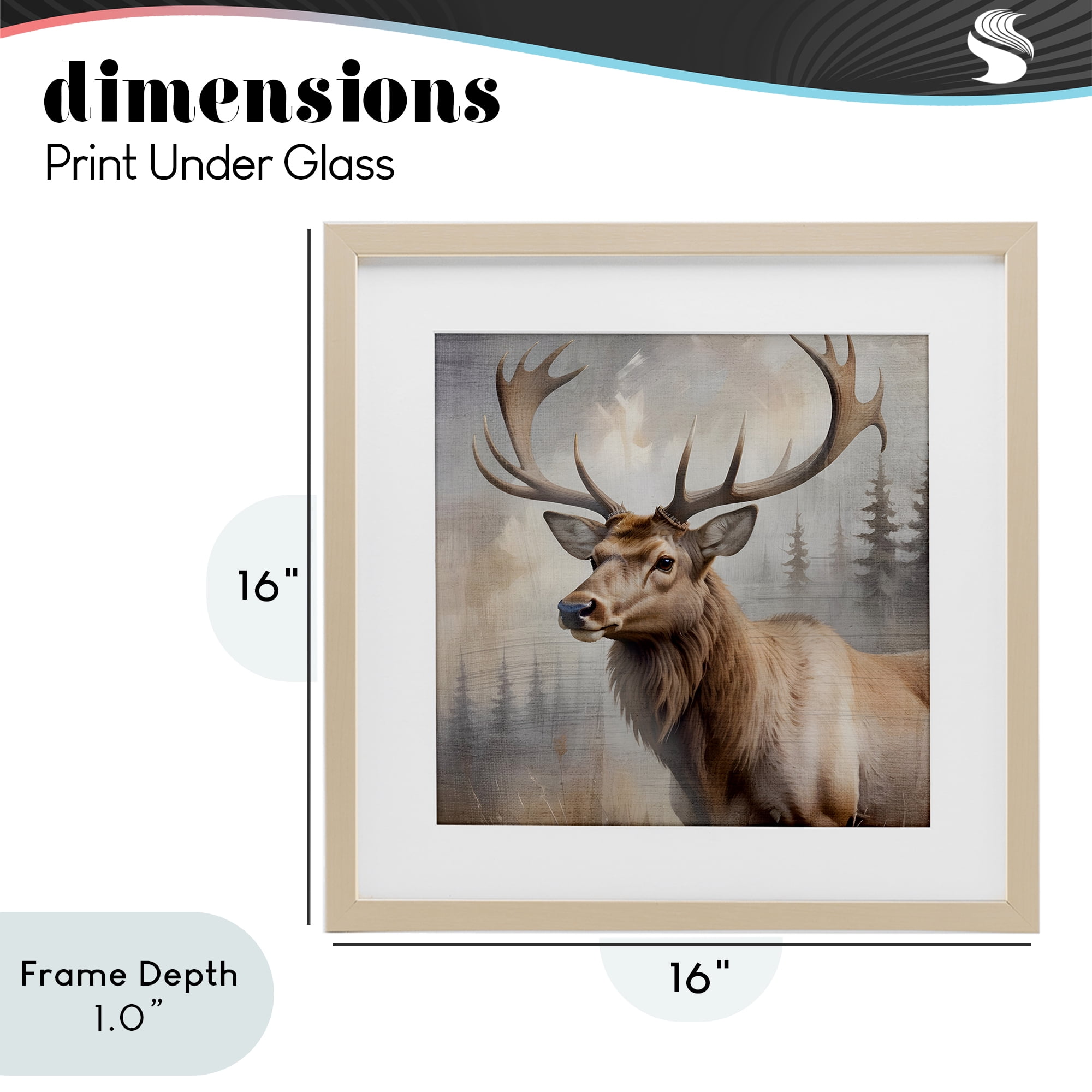 Stupell Industries Graceful Forest Stag Birch Framed Print Under Glass, design by Susan Arnot