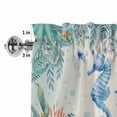 thumbnail image 2 of Valances for Windows Retro Ocean Seahorse Seaweed Coral Rod Pocket Short Curtain for Bathroom Living Room Bedroom Marine Life on Burlap 1 Panel 42x12in, 2 of 9