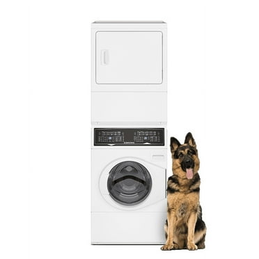 Speed Queen SF7007WG Stacked White Washer and Gas Dryer Combo