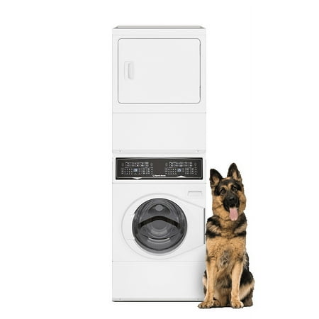 Speed Queen SF7007WG Stacked White Washer and Gas Dryer Combo