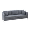thumbnail image 3 of JERFIT Modern Gray Fabric Sofa Couch with Stainless Steel Legs for Living Room, 4-Seater, 3 of 7