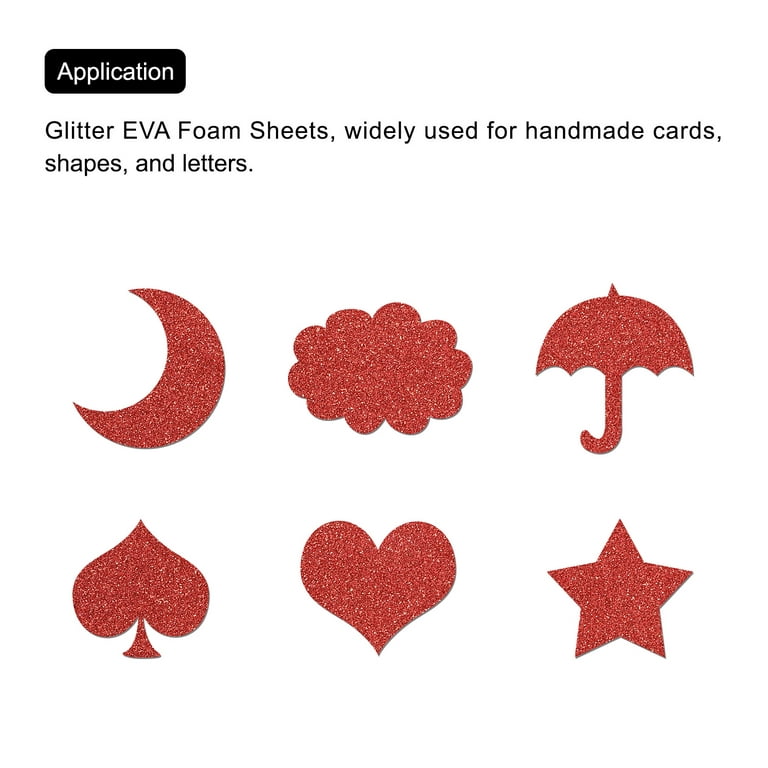 Glitter EVA Foam Sheet, 9-1/2-Inch x 12-Inch, 10-Piece, Red 